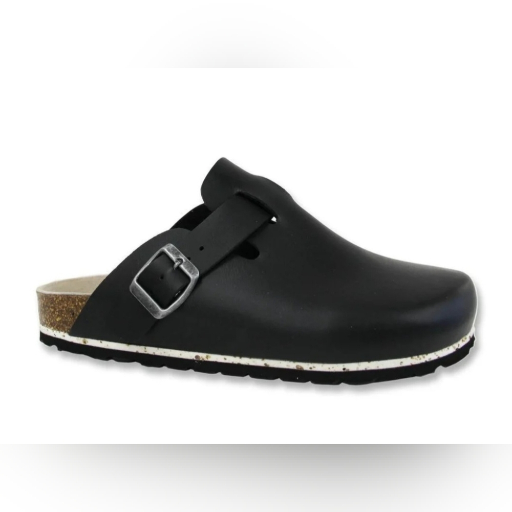 Sanita Bio Sandal Malta Open Back Womnens Black Leather Mule Size 7